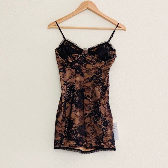 For Love & Lemons Black Strappy Lace Mini Dress XS - Picture 2 of 5